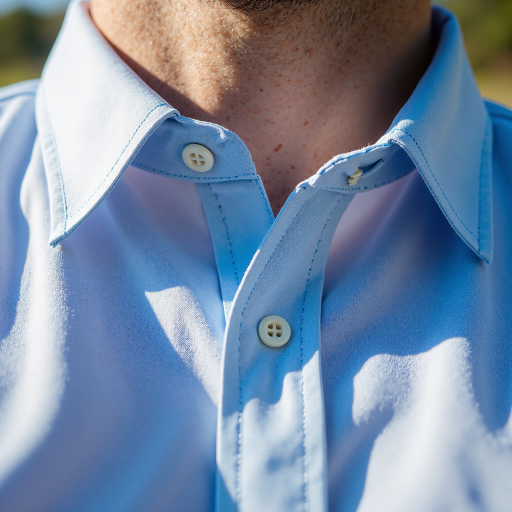 二十八岁左右男性头像，穿浅蓝色衬衫，黑色短发，阳光微笑表情，自然光线背景